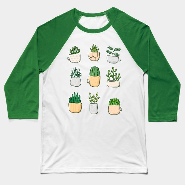 Plants in cups and pots Baseball T-Shirt by Tania Tania